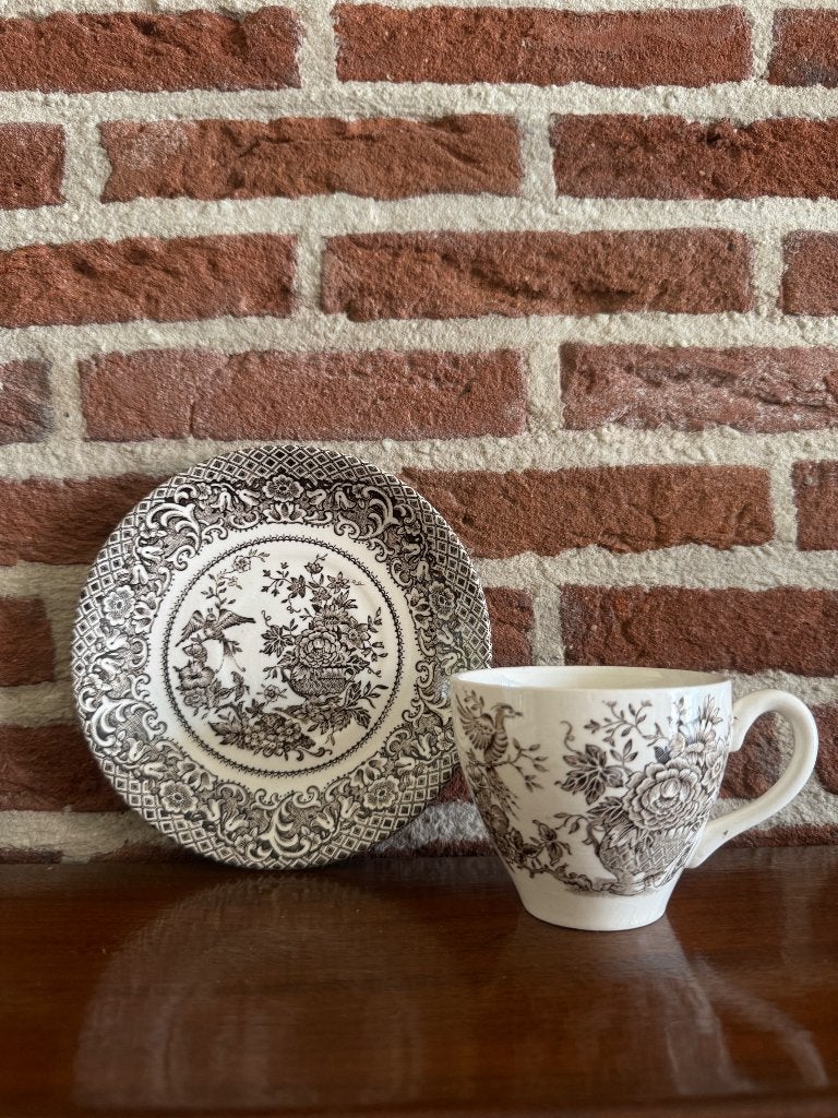 Vintage Staffordshire kop en schotel, Huis en Inrichting, Keuken | Servies, Overige merken, Vintage, Ophalen of Verzenden, Zo goed als nieuw