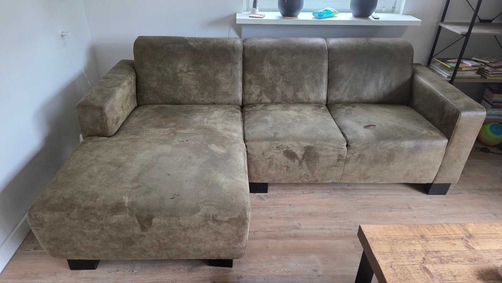 Hoekbank GRATIS!, Huis en Inrichting, Banken | Bankstellen, Ophalen, Gebruikt, Vierpersoons of meer, Leer