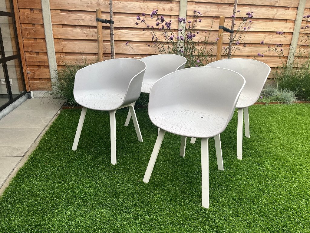 4 comfortabele tuinstoelen (Life Outdoor Living), Tuin en Terras, Ophalen, 4 zitplaatsen, Kunststof, Gebruikt