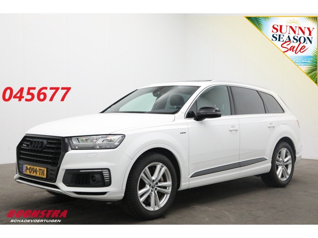 Audi Q7 3.0 TDI e-tron quattro Sport Pano LED ACC Camera SHZ, Automaat, Gebruikt, Automatische klimaatregeling, Wit