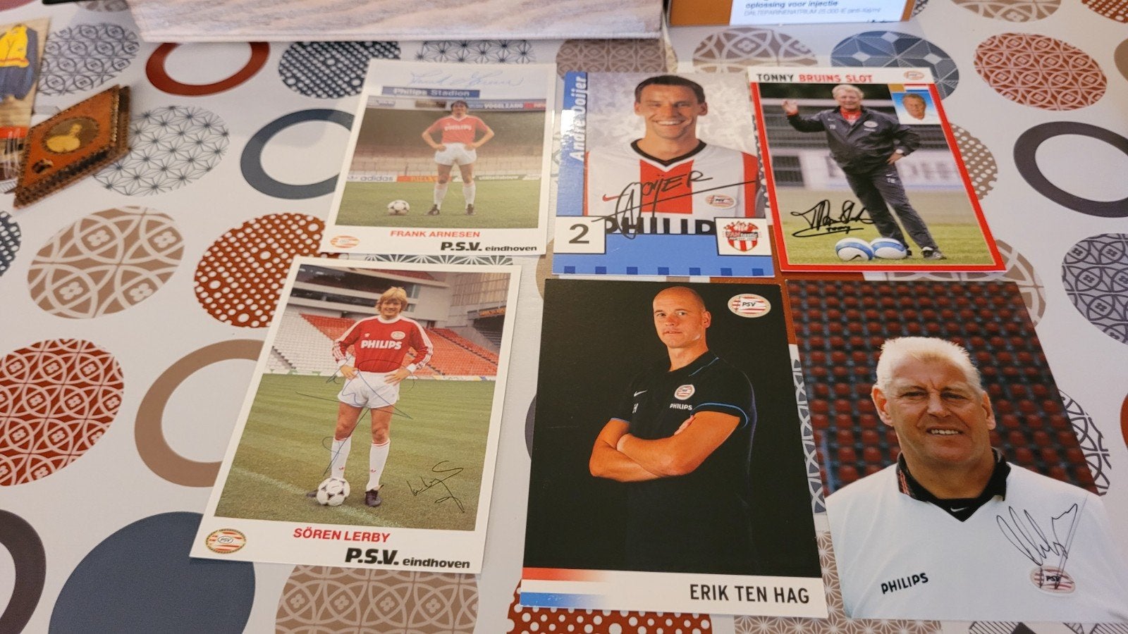 PSV spelerskaart 5 x gesigneerd, Ophalen of Verzenden, Zo goed als nieuw, PSV, Spelerskaart