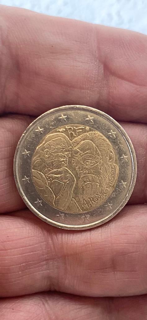 munt:  2,- €  FRANKRIJK  ‘AUGUSTE RODIN’, Postzegels en Munten, Munten | Europa | Euromunten, Ophalen of Verzenden, Frankrijk