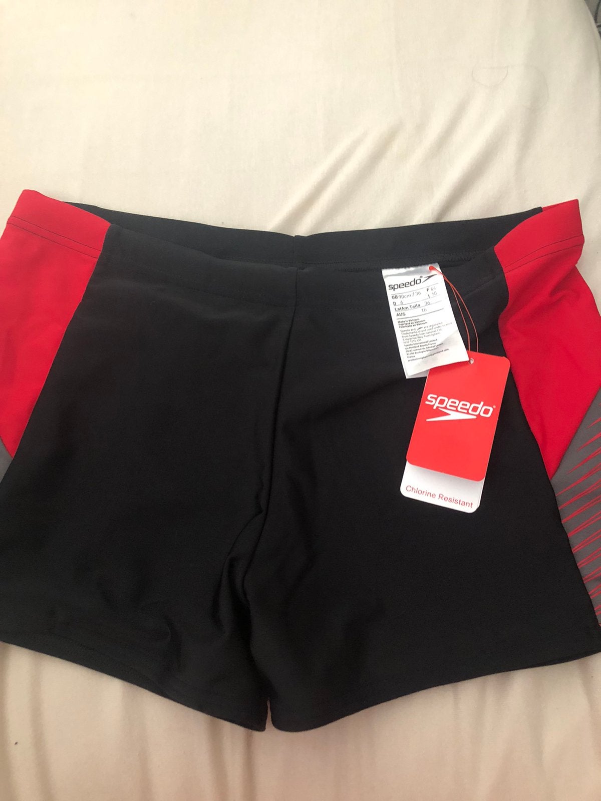 Speedo rood zwart zwembroek nieuw mt 6 circa mt 52, Ophalen of Verzenden, Rood