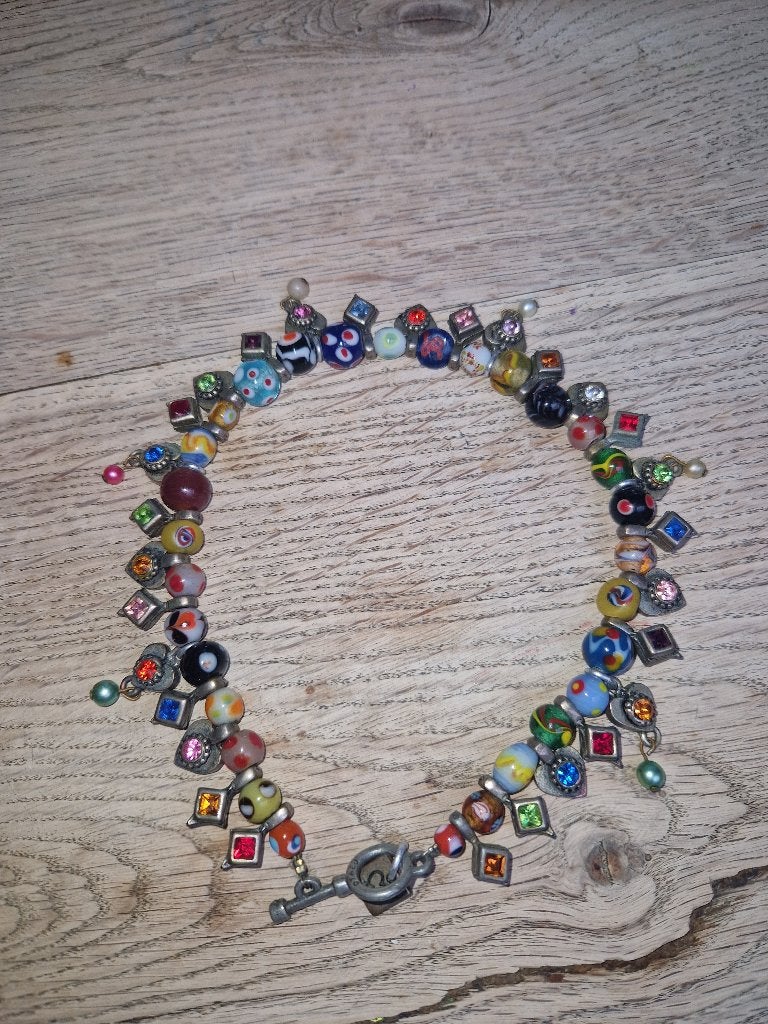 Otazu vintage multicollor ketting, Sieraden, Tassen en Uiterlijk, Kettingen, Ophalen of Verzenden, Zo goed als nieuw, Overige materialen