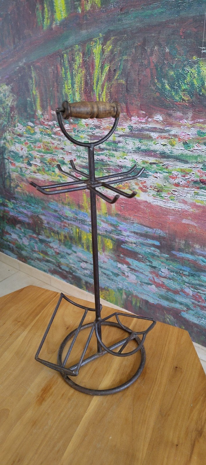 Vintage metal wijnrek / rekje / standaard - 52cm hoog, 50 – 75, Ophalen of Verzenden, Zo goed als nieuw, Minder dan 5 flessen