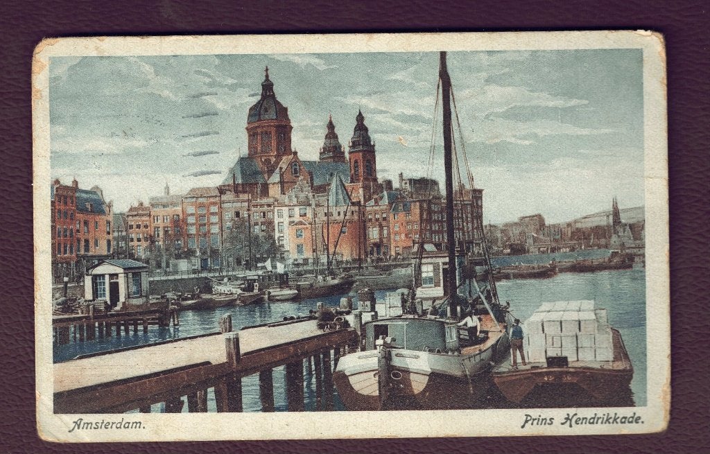 Amsterdam - Prins Hendrikkade (Schepen) -1925 (p. A'dam-C.S), Ophalen of Verzenden, 1920 tot 1940, Gelopen, Noord-Holland