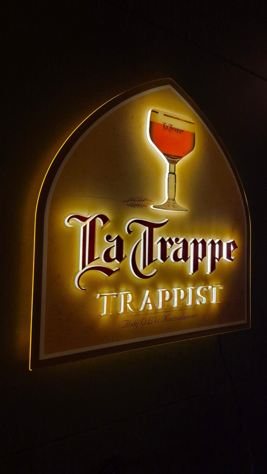 La Trappe Lichtreclame, Ophalen of Verzenden, Zo goed als nieuw, Reclamebord, Plaat of Schild, La Trappe