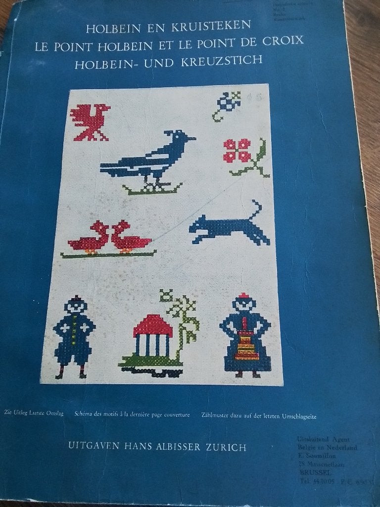 Holbein en kruissteken borduurboek, Hobby en Vrije tijd, Ophalen of Verzenden, Zo goed als nieuw, Handborduren, Patroon