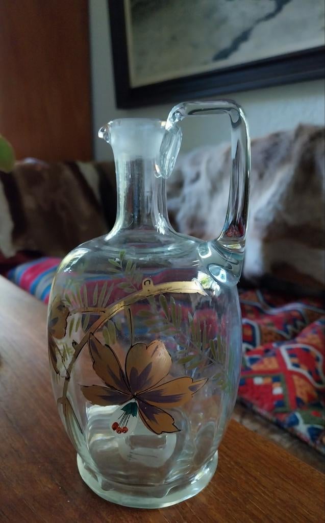 Antieke,  Franse Karaf van Tante Brocante, Antiek en Kunst, Antiek | Glas en Kristal, Ophalen of Verzenden