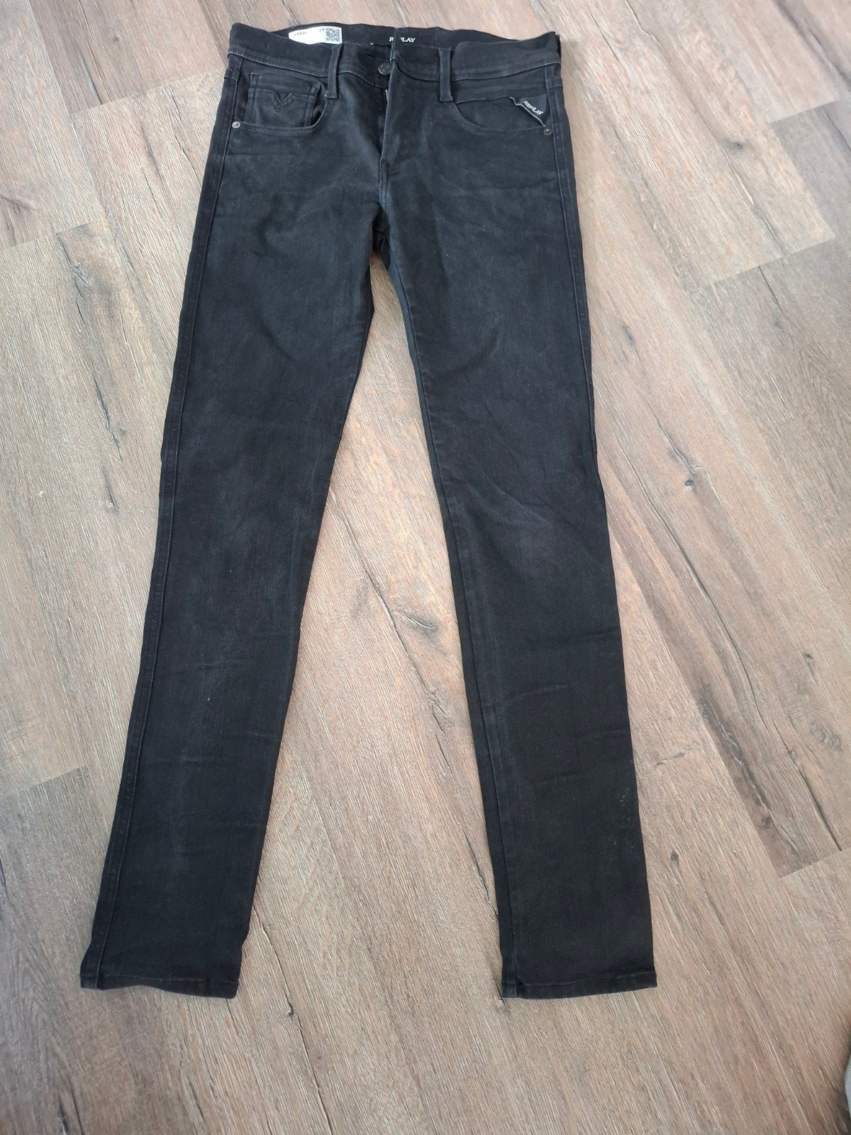Replay Hyperflex Re-used Slim Fit Jeans Maat 29/32, Ophalen, Zwart, W32 (confectie 46) of kleiner, Zo goed als nieuw