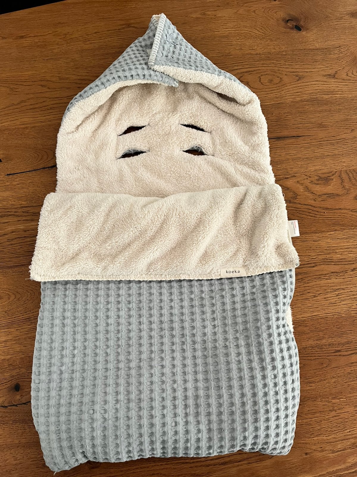 Koeka Voetenzak 0+ 3/5 Punts Wafel / Teddy ijsblauw, Ophalen, Zo goed als nieuw, Voetenzak, Koeka