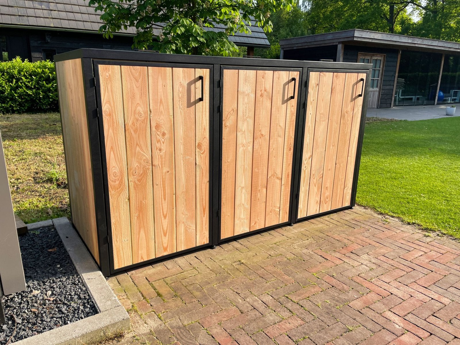 Containerberging Douglas met STALENFRAME, Ophalen of Verzenden, Zo goed als nieuw, Hout, 150 tot 200 cm