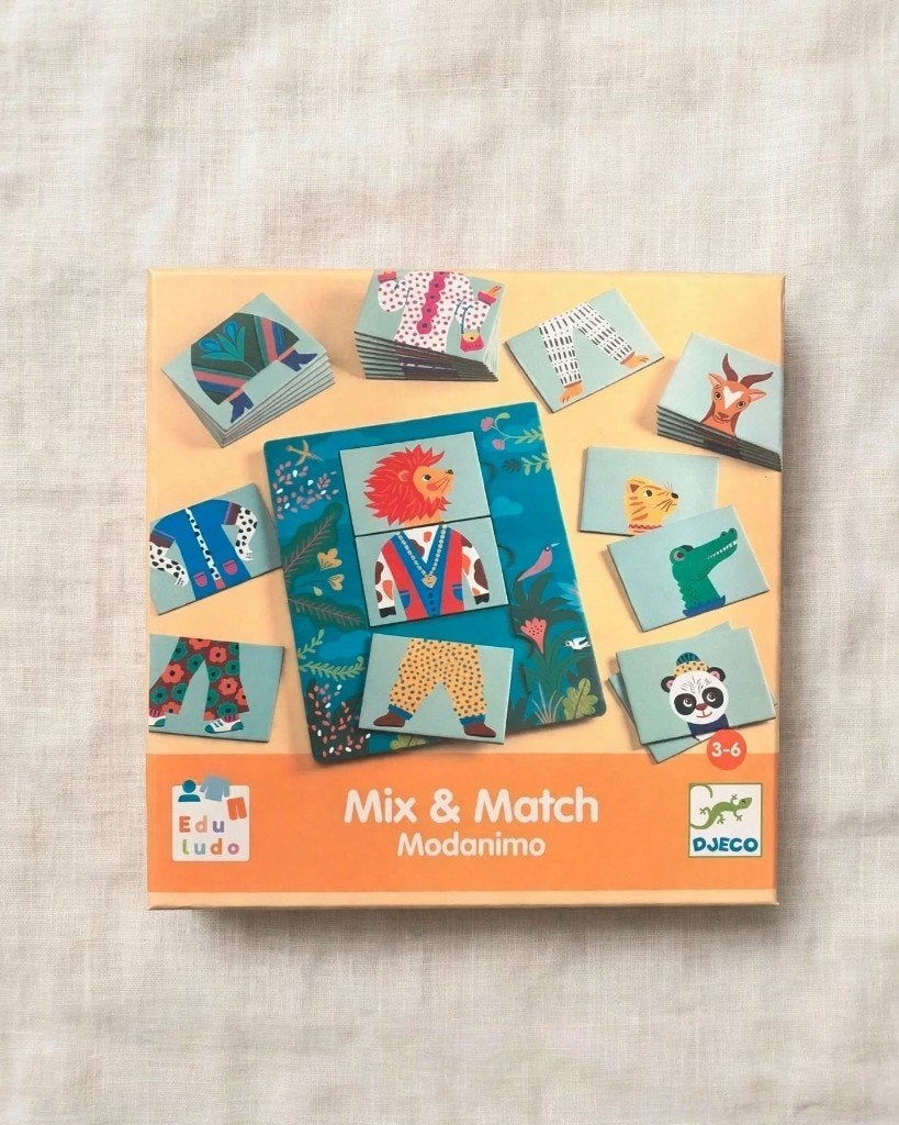 Djeco puzzel mix&match modanimo - 182st, 2 tot 4 jaar, 10 tot 50 stukjes, Nieuw, Ophalen of Verzenden