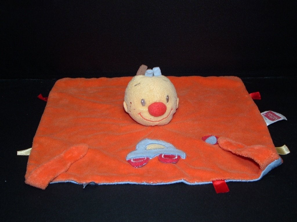 NATTOU POPJE KNUFFELDOEK VELOURS ORANJE MET BLAUWE, Verzenden, Nieuw, Overige typen