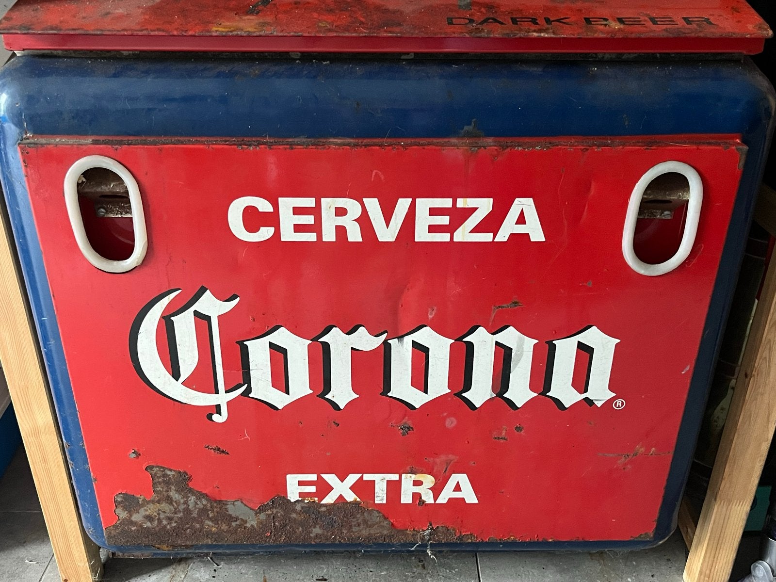 Vintage Corona Extra Koelbox, Ophalen, Gebruikt, Reclamebord