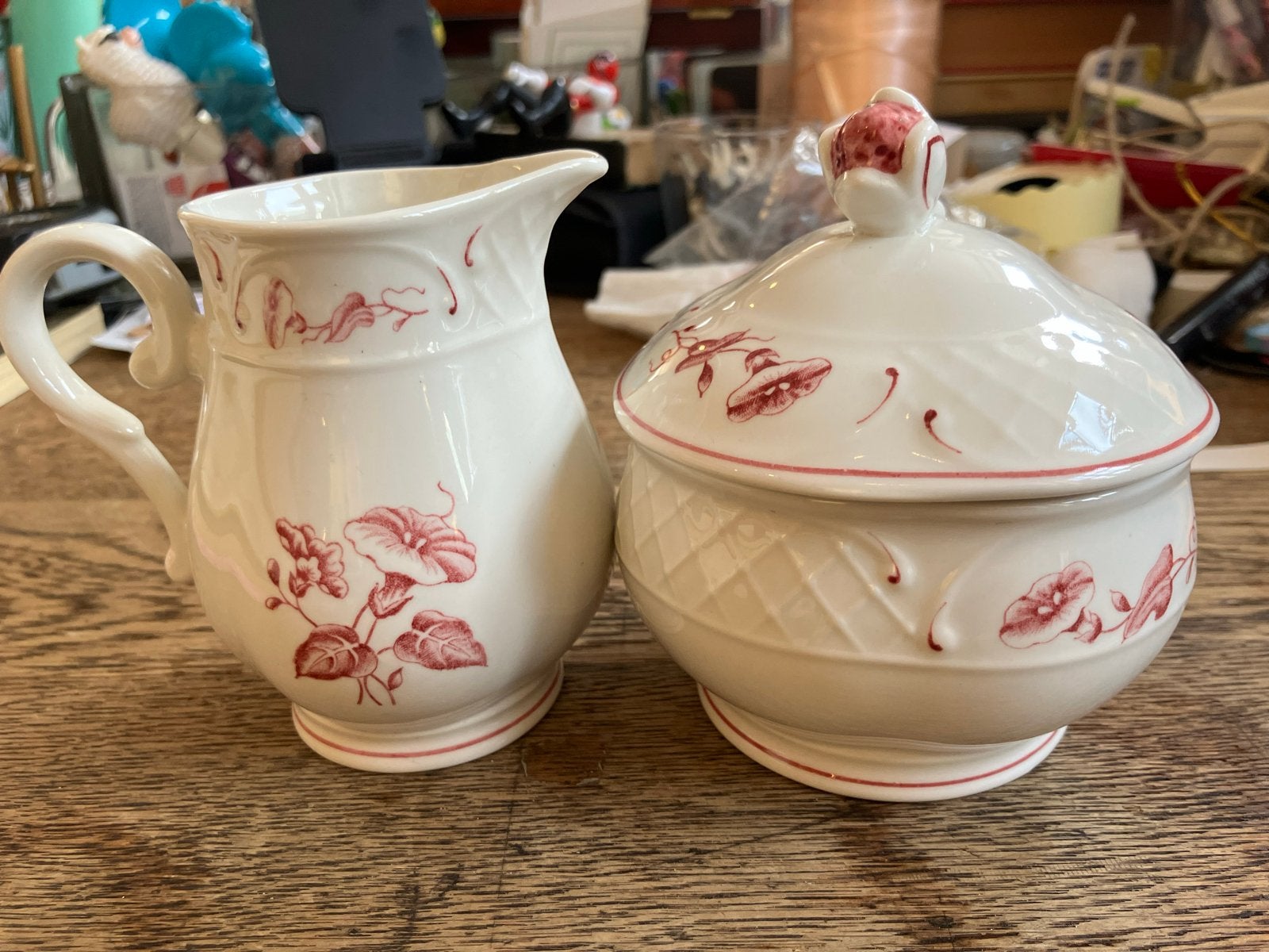 Villeroy & Boch Val Rouge melkkan en suikerpot, Klassiek, Ophalen of Verzenden, Zo goed als nieuw, Porselein
