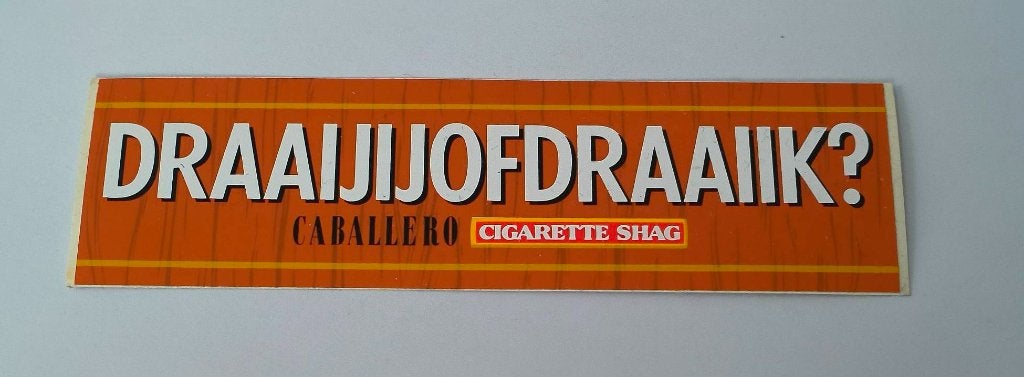Sticker Caballero draaijijofdraaiik? cigarette shag, Ophalen of Verzenden, Zo goed als nieuw, Merk