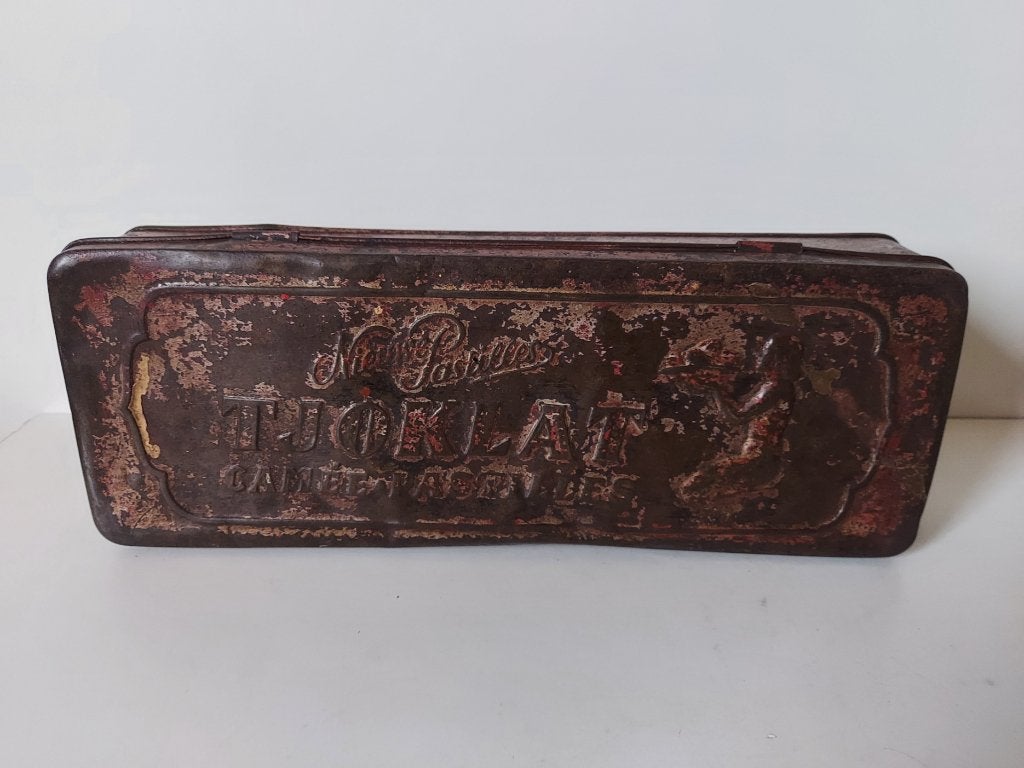 Vintage antiek blik Tjoklat Chocolade, Verzamelen, Ophalen of Verzenden, Gebruikt, Overige