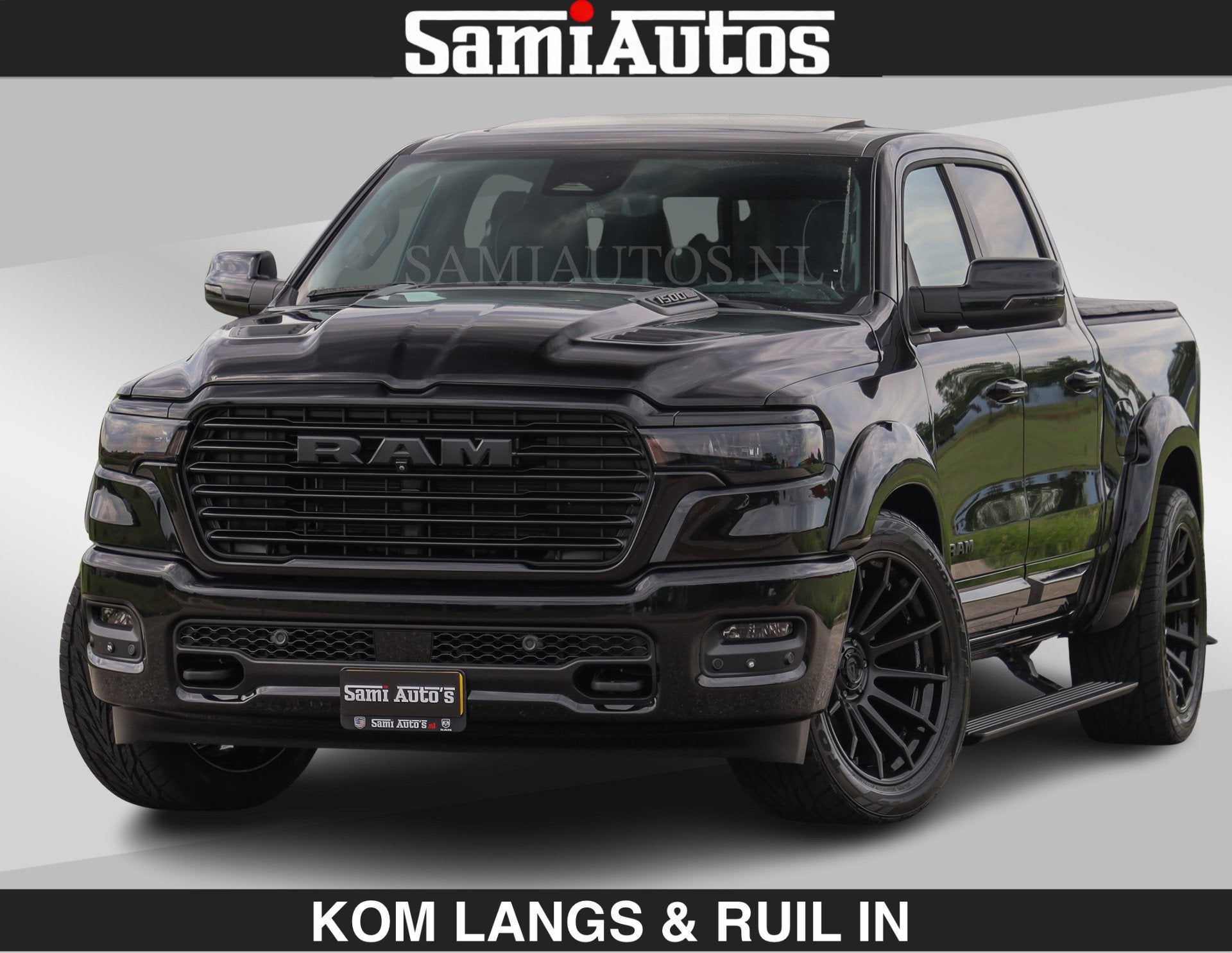 Dodge Ram BOM VOL | Night Premium | Full Option | De Meest L, Automaat, Met garantie (alle), Zwart, Leder