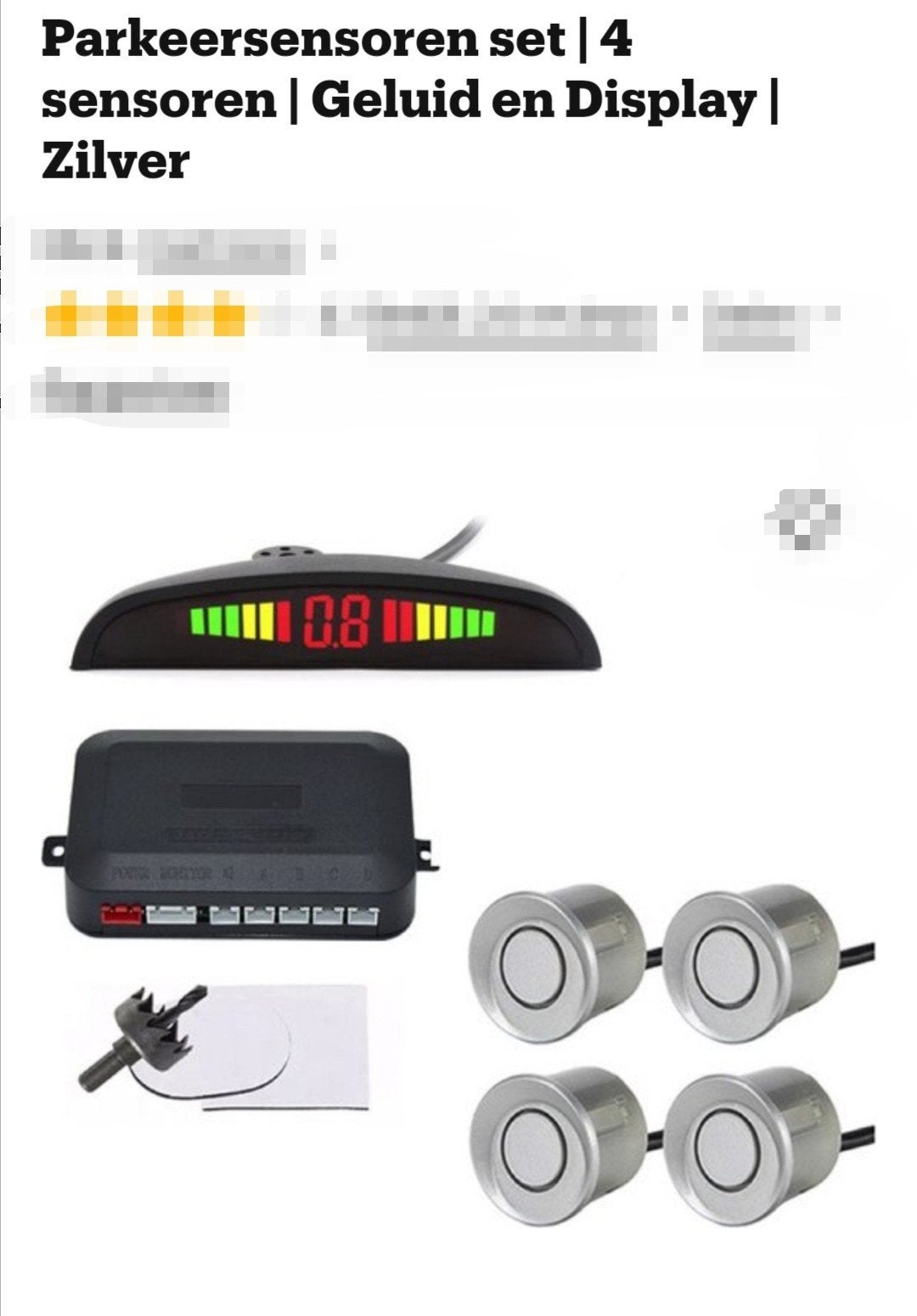 Zilver Parkeersensoren set met shark antenna, Ophalen of Verzenden, Nieuw
