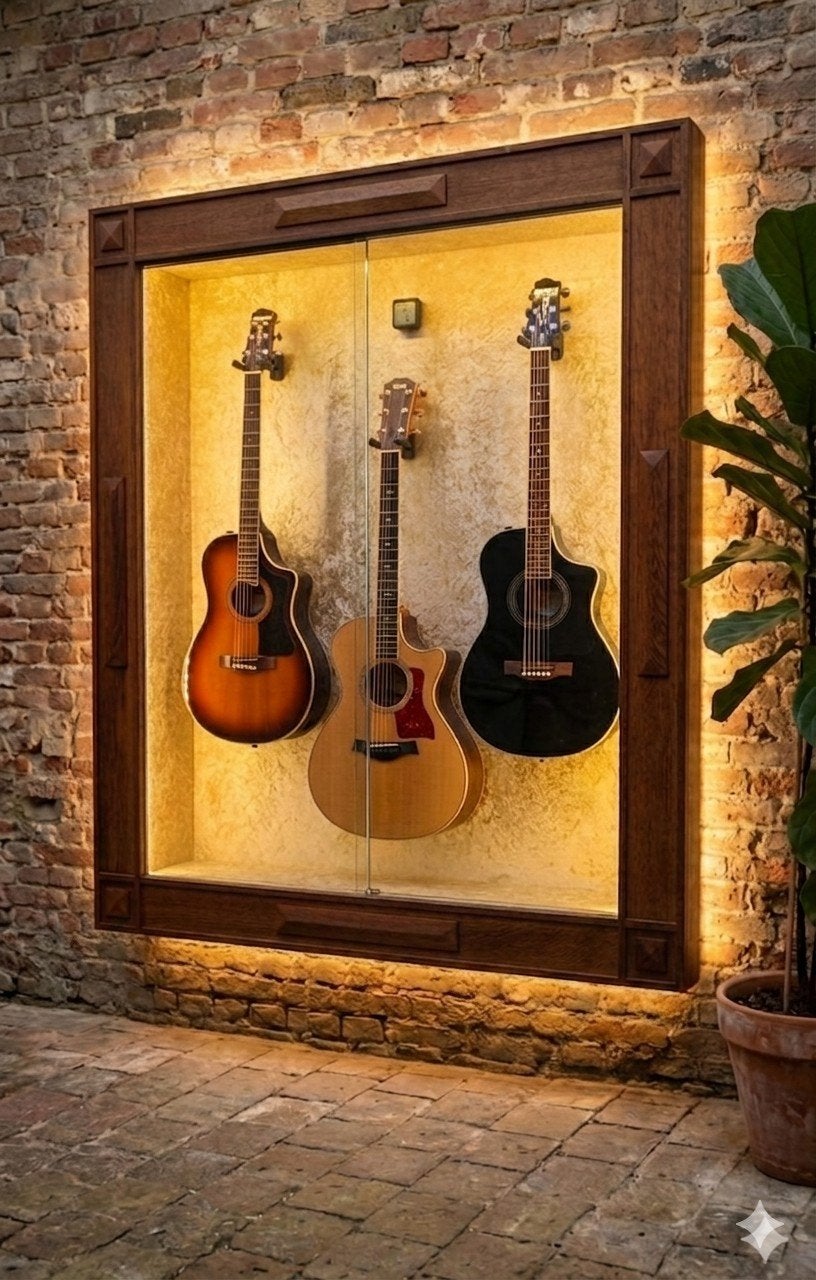 Antieke Art Deco/modern art vitrinekasten voor bijv. gitaren, Muziek en Instrumenten, Snaarinstrumenten | Overige, Ophalen, Overige typen