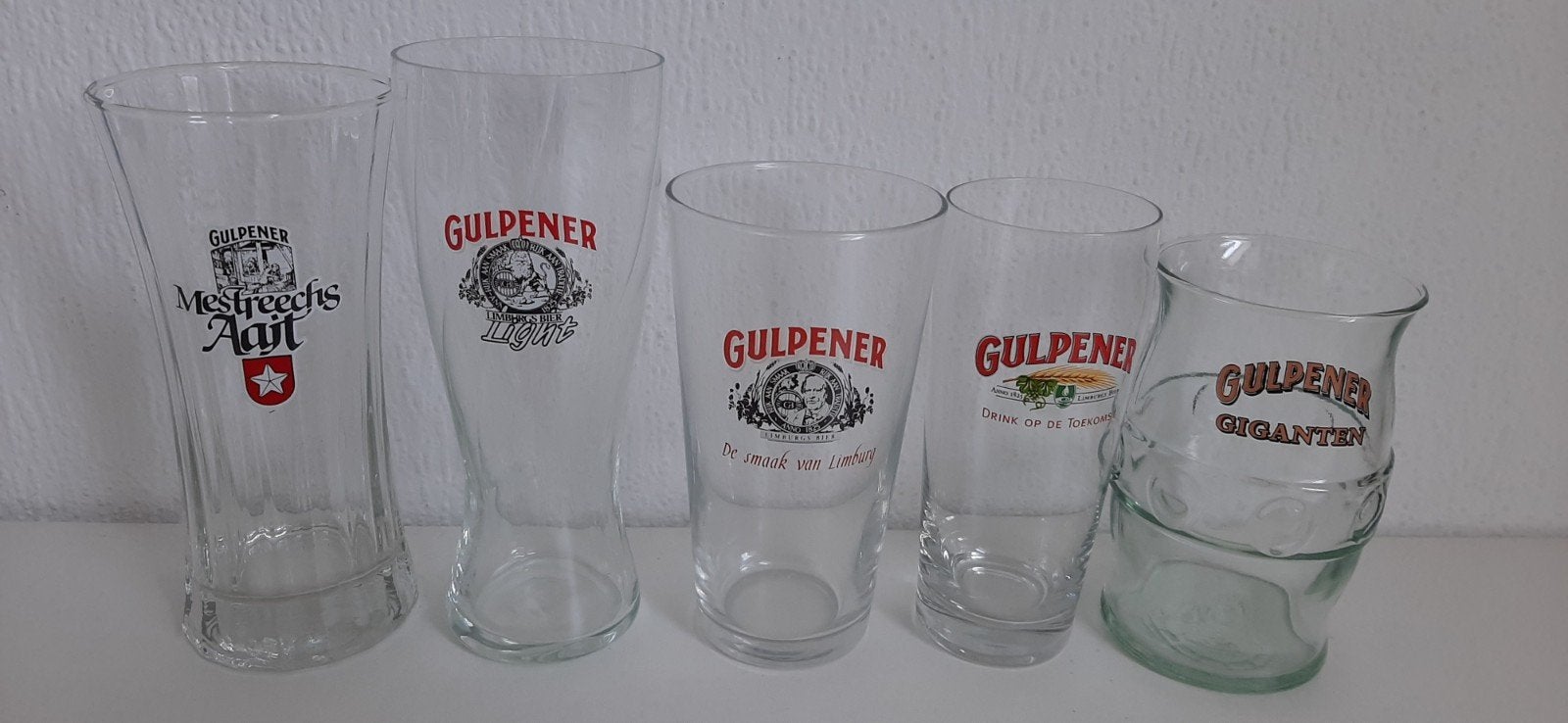 Gulpener Bierglazen Collectie - 5 Stuks, Ophalen of Verzenden