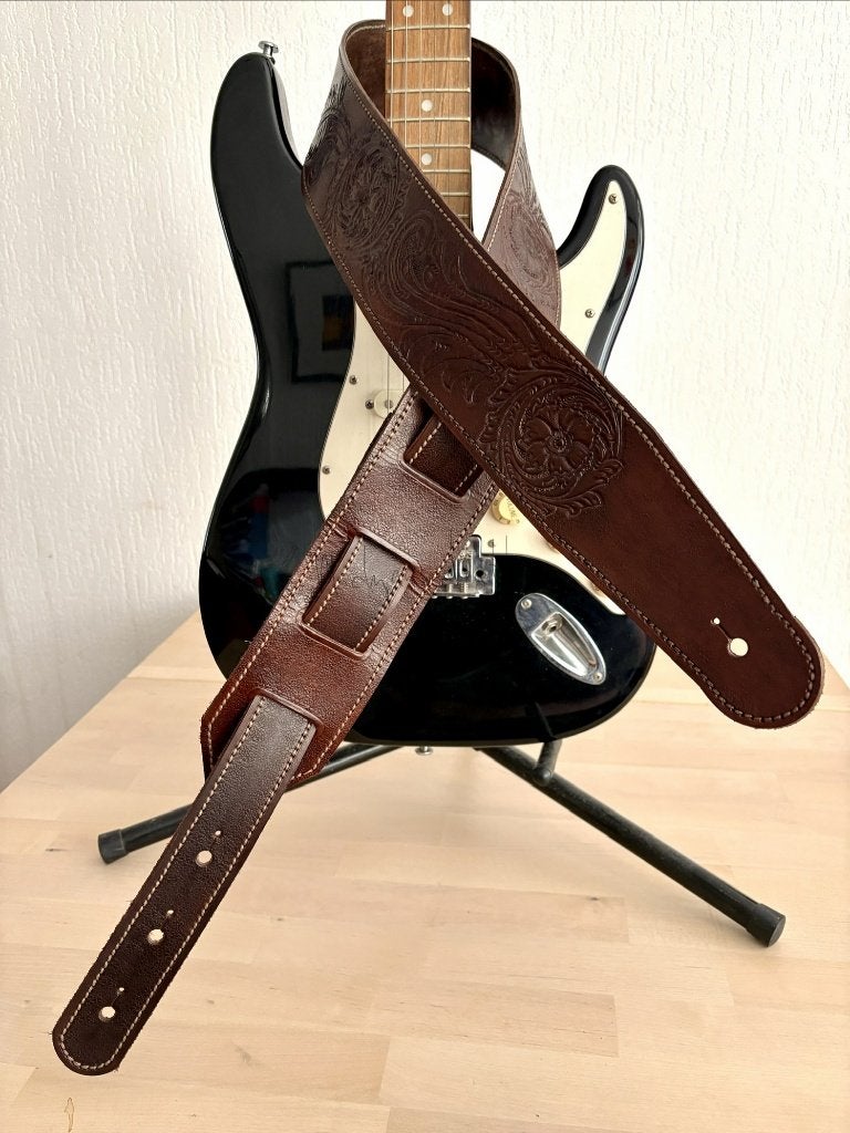 Gitaarband leder GB011 Tuigleer guitarstrap, Verzenden, Nieuw, Akoestische gitaar