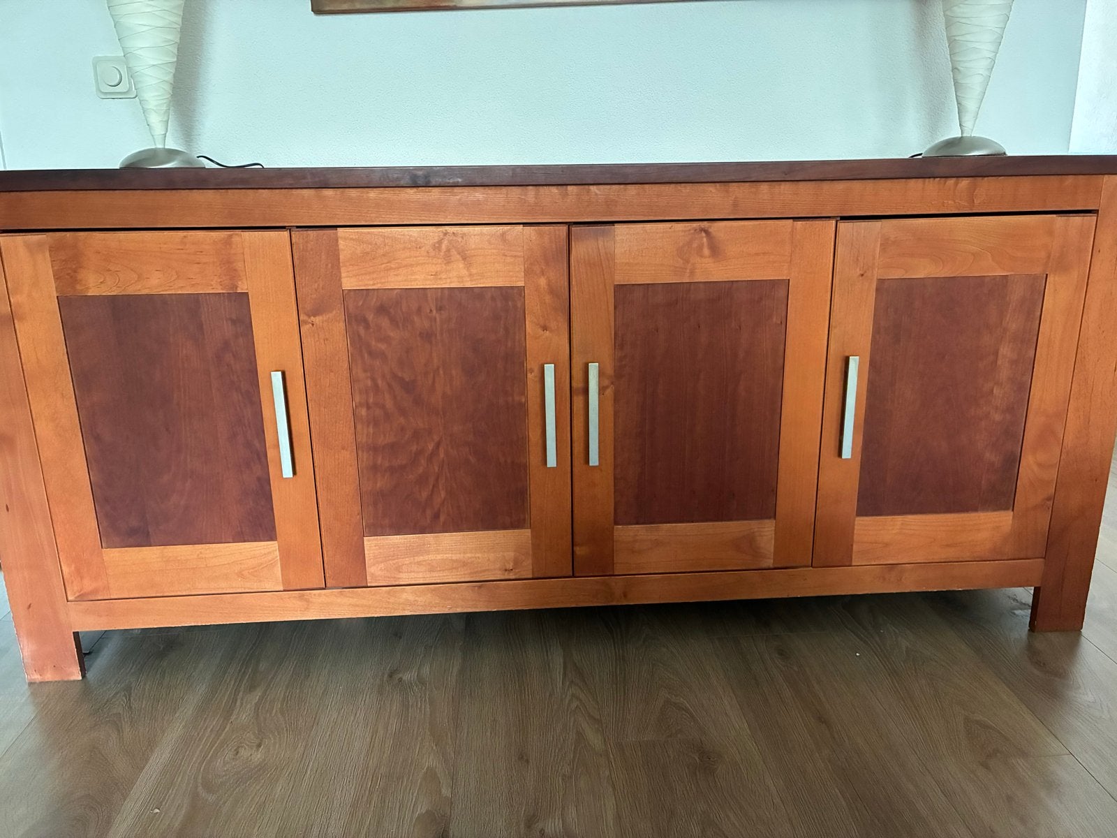 Kersenhouten dressoir 203x45x90 cm, Ophalen, Gebruikt, 200 cm of meer, 25 tot 50 cm