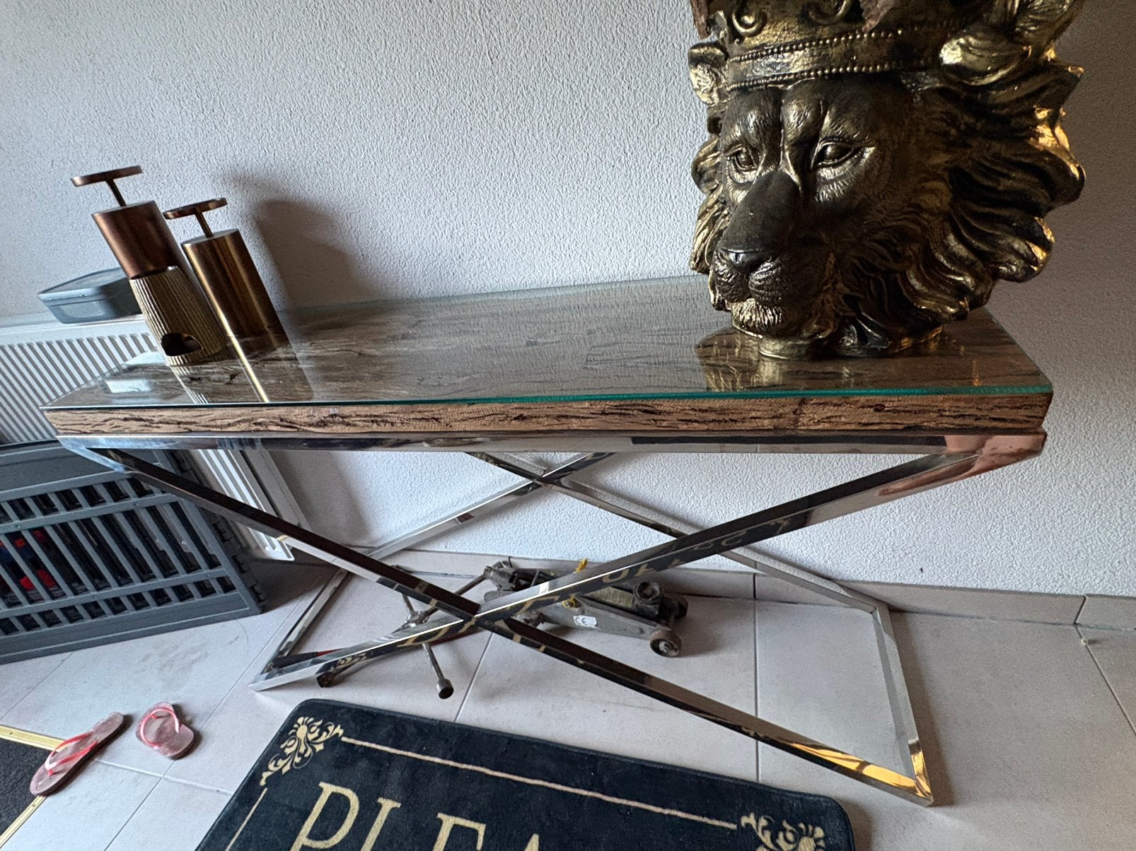 Side table eric kuster zgan !!, Ophalen, 100 tot 150 cm, Zo goed als nieuw, 25 tot 50 cm