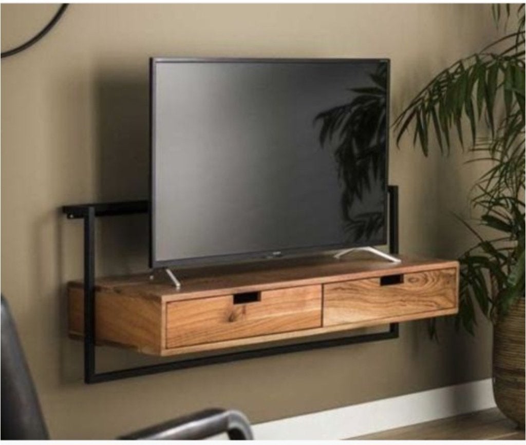 Hangend tv meubel, Ophalen, Gebruikt, 100 tot 150 cm, Minder dan 100 cm