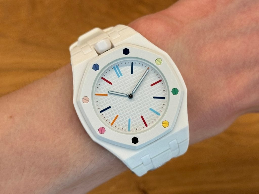 Rubberband Bandje voor AP x Swatch Royal Pop HUIT BLANC, Overige merken, Kunststof, Polshorloge, Nieuw