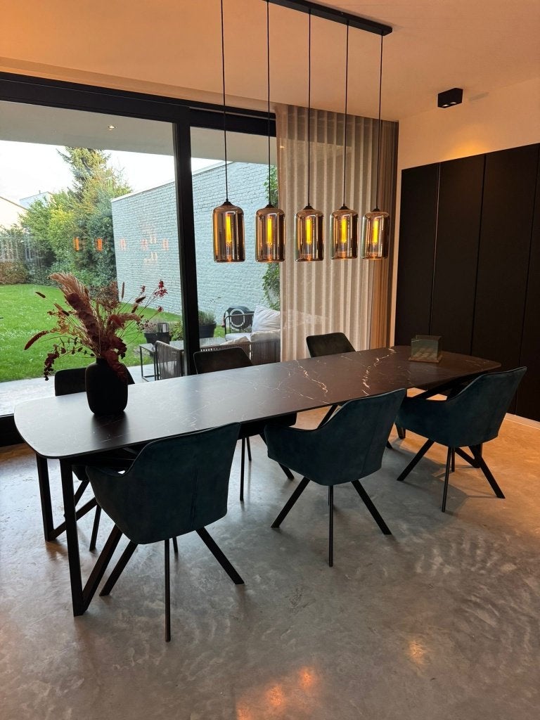Deens ovale eettafel in nieuwstaat beschikbaar, Ophalen, Overige materialen, 200 cm of meer, 50 tot 100 cm