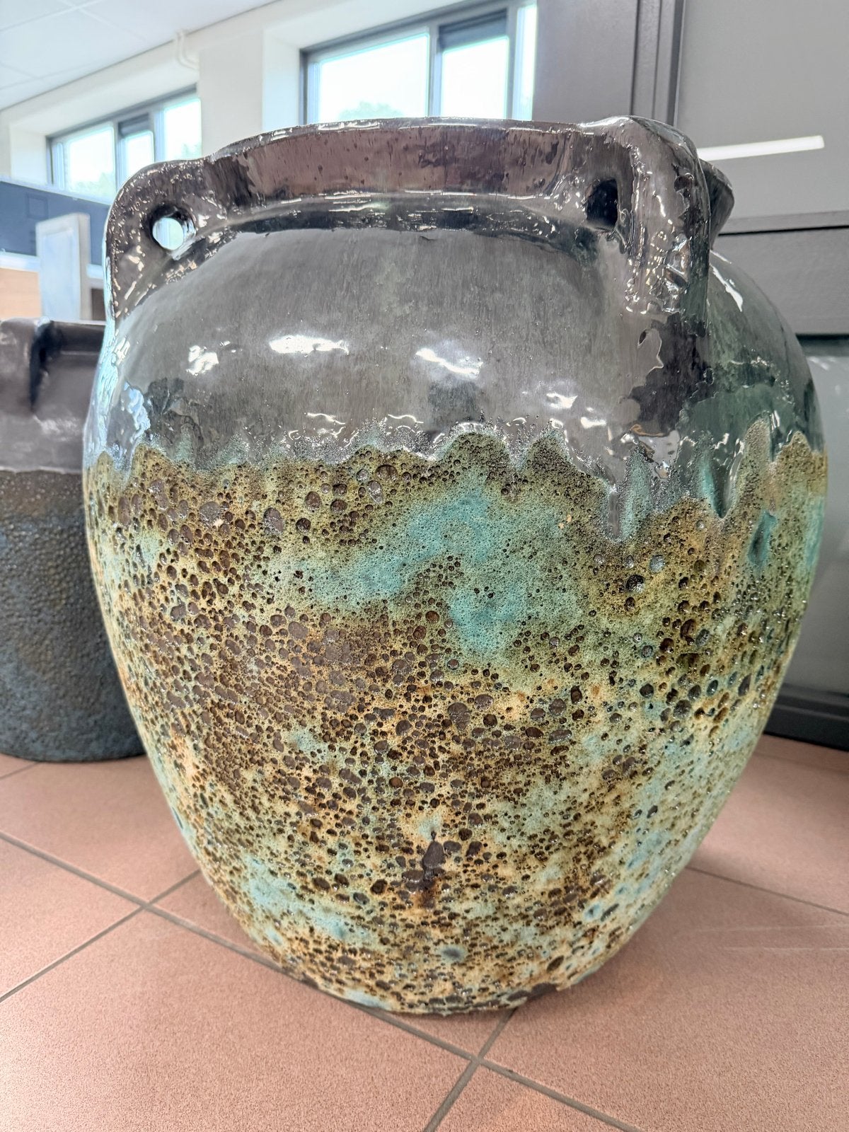 Grote decoratieve pot met unieke glazuur, Ophalen