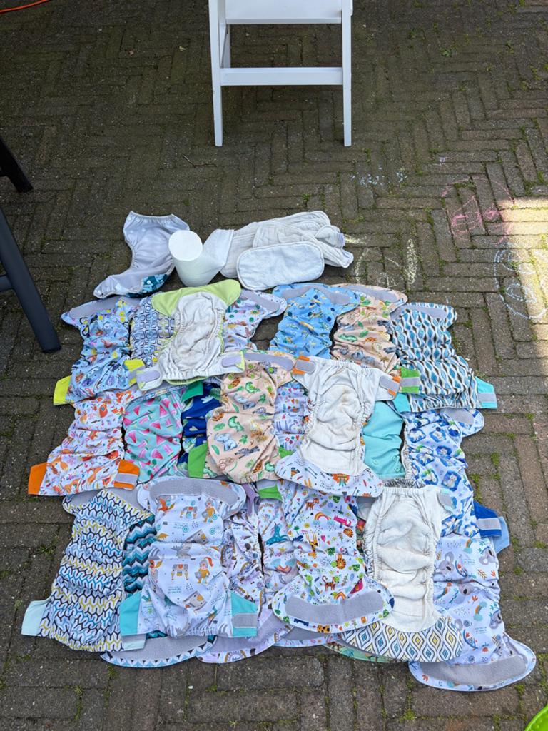 24 Blumchen wasbare luiers met inleggers en zwembroek, Ophalen of Verzenden, Gebruikt