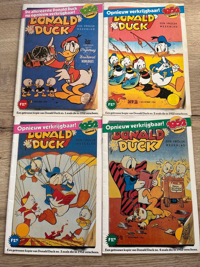 Donald Duck - Eerste 4 nummers (heruitgave 1982), Meerdere stripboeken, Ophalen of Verzenden, Zo goed als nieuw
