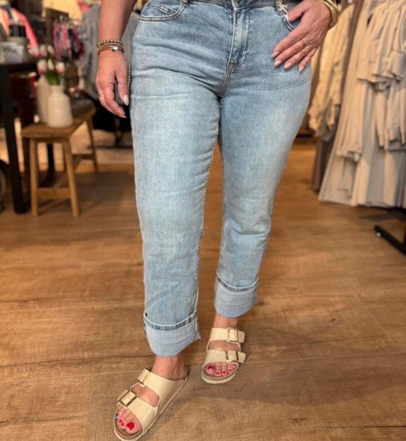 Red Button Jeans Dames - Maat 42 - Lichtblauw, Ophalen of Verzenden, Zo goed als nieuw, Blauw, W33 - W36 (confectie 42/44)