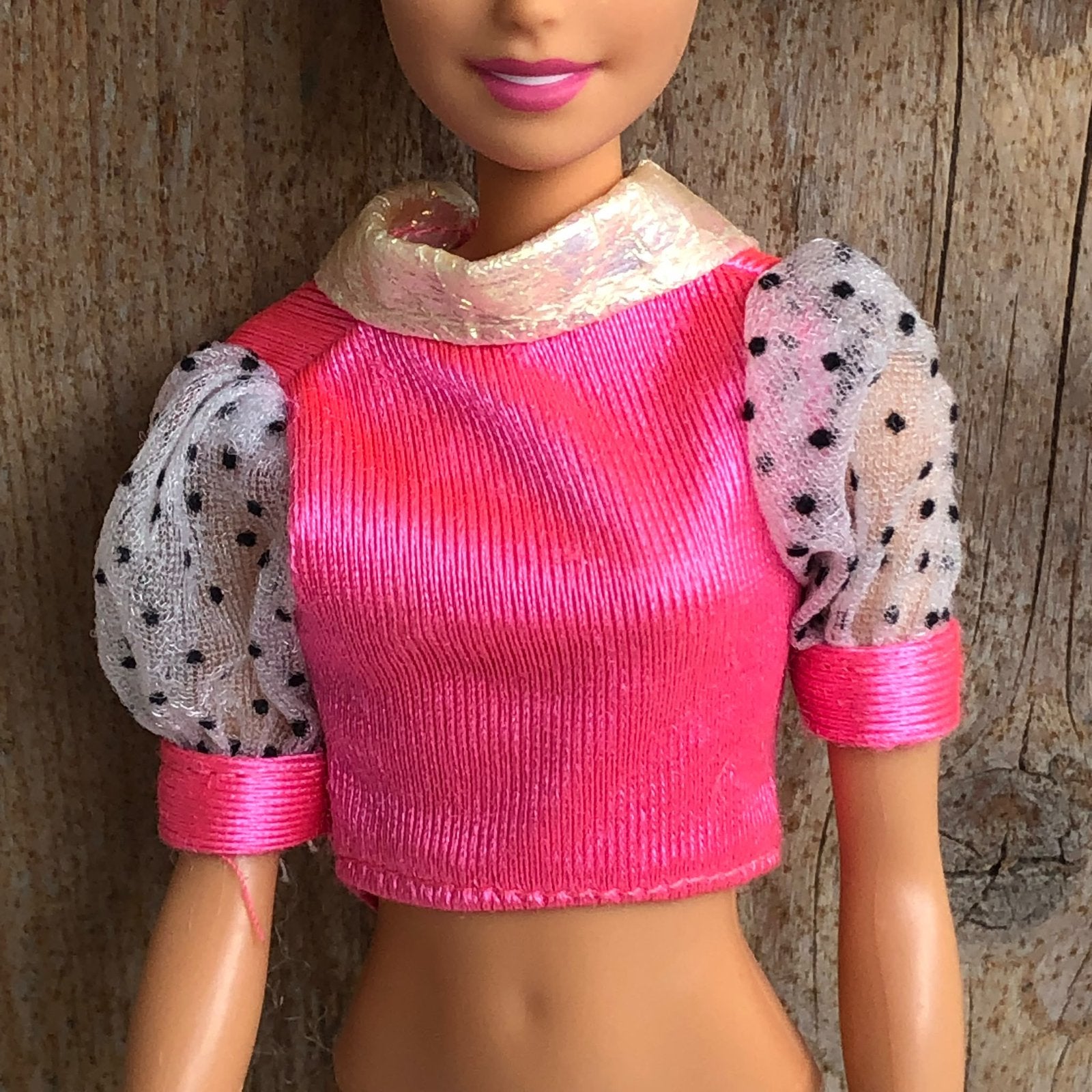Roze zwart wit goud topje voor Barbie, Ophalen of Verzenden, Zo goed als nieuw, Barbie