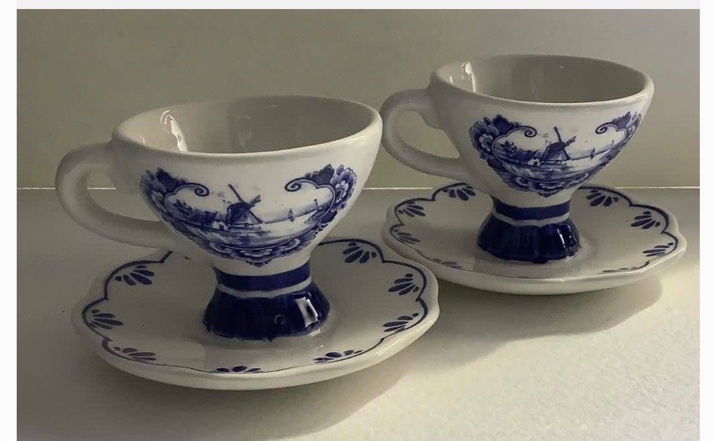2 kop schotel Delfts Blauw, kop schotel zitten vast pr.p.st., Ophalen of Verzenden