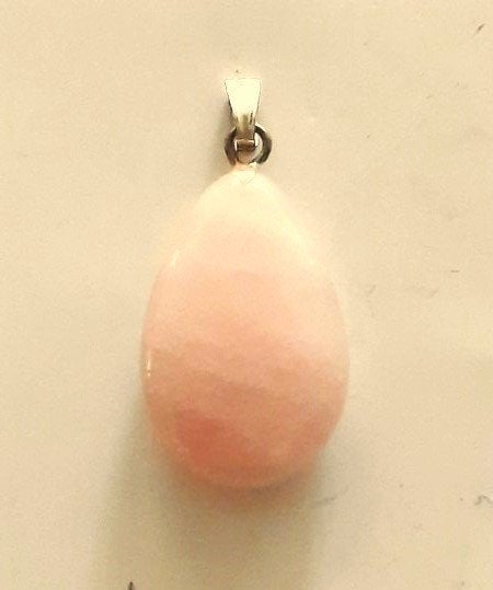 Prachtige Rozenkwarts hanger druppelvorm (6826), Ophalen of Verzenden, Nieuw, Roze, Steen of Mineraal