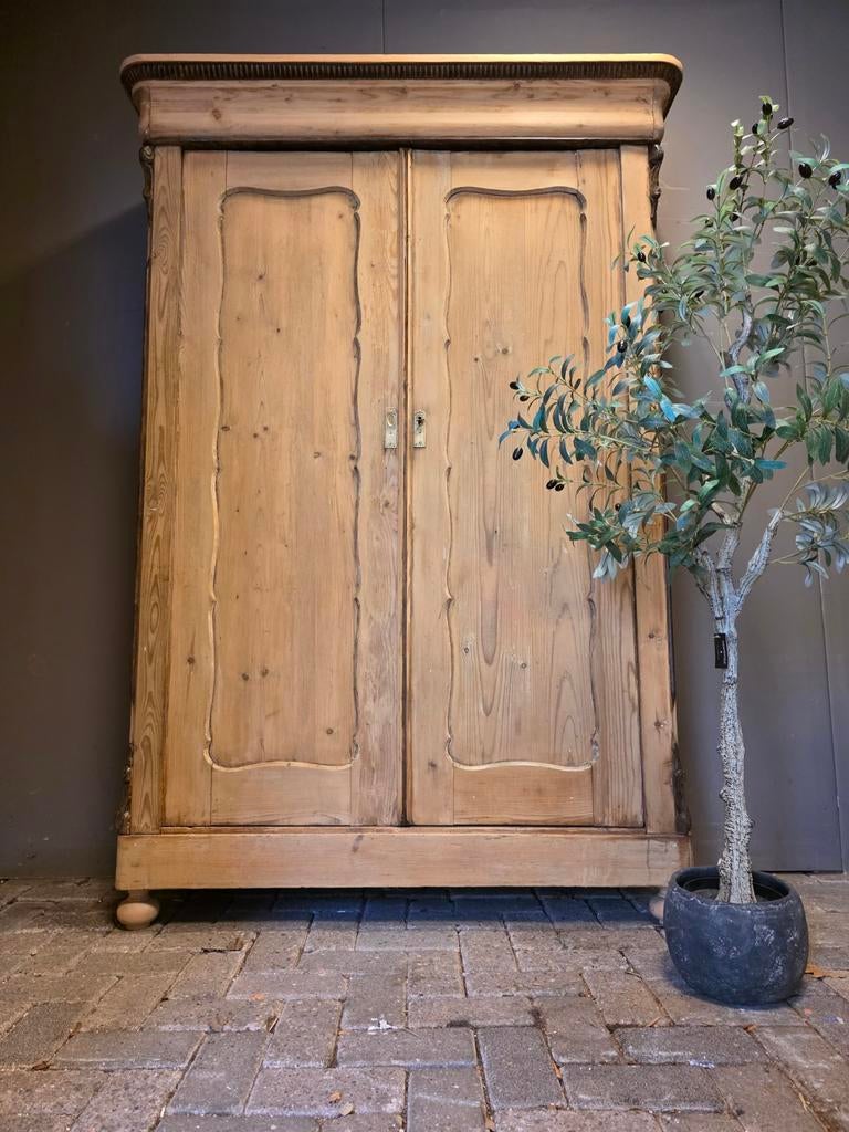 Grote grenen biedermeier meidenkast linennkast bezorgen moge, Antiek en Kunst, Antiek | Meubels | Kasten, Ophalen of Verzenden