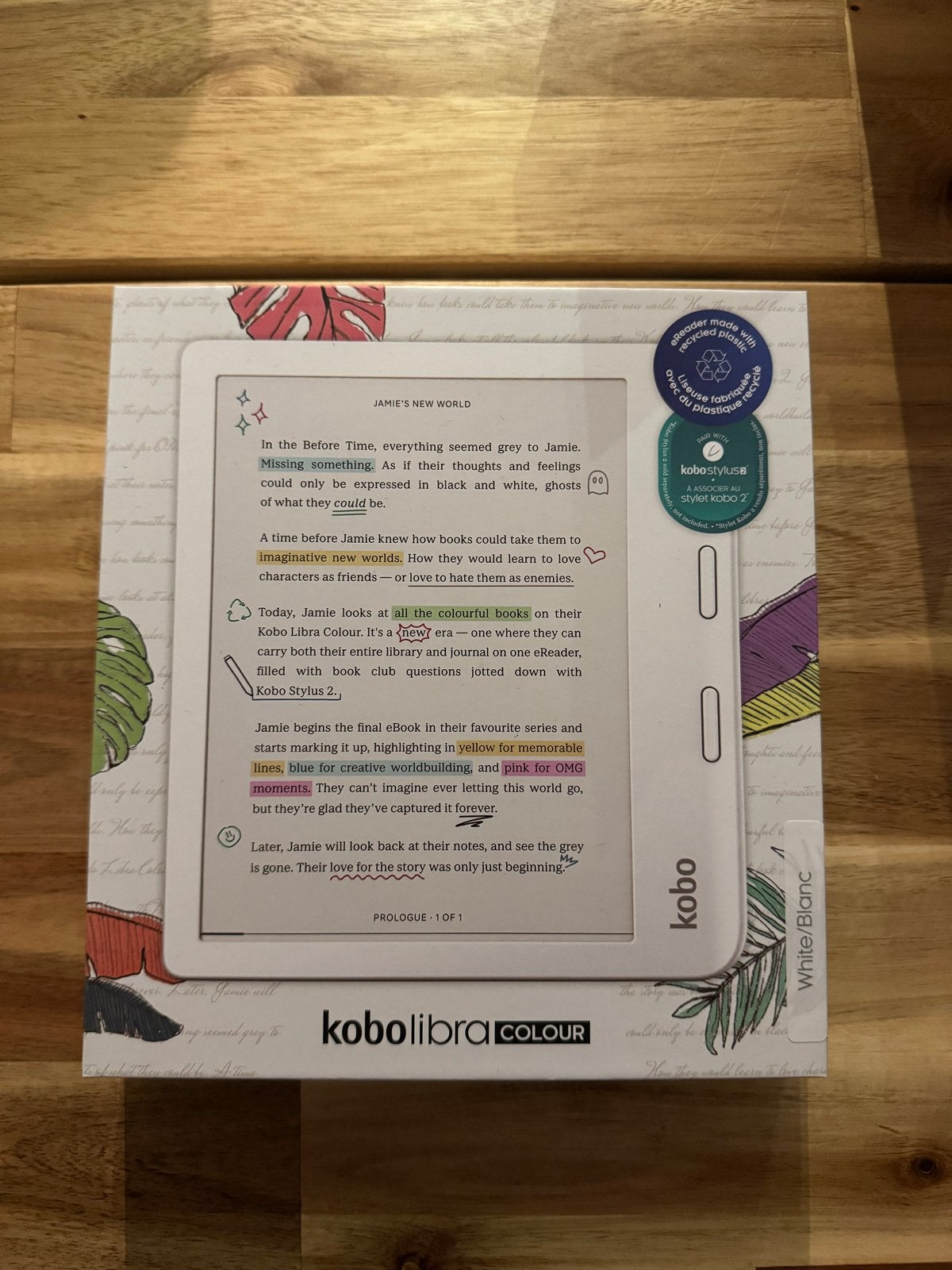 Kobo Libra Colour e-reader met stylus en accessoires, Computers en Software, Bluetooth, Nieuw, Ophalen of Verzenden, 7 inch