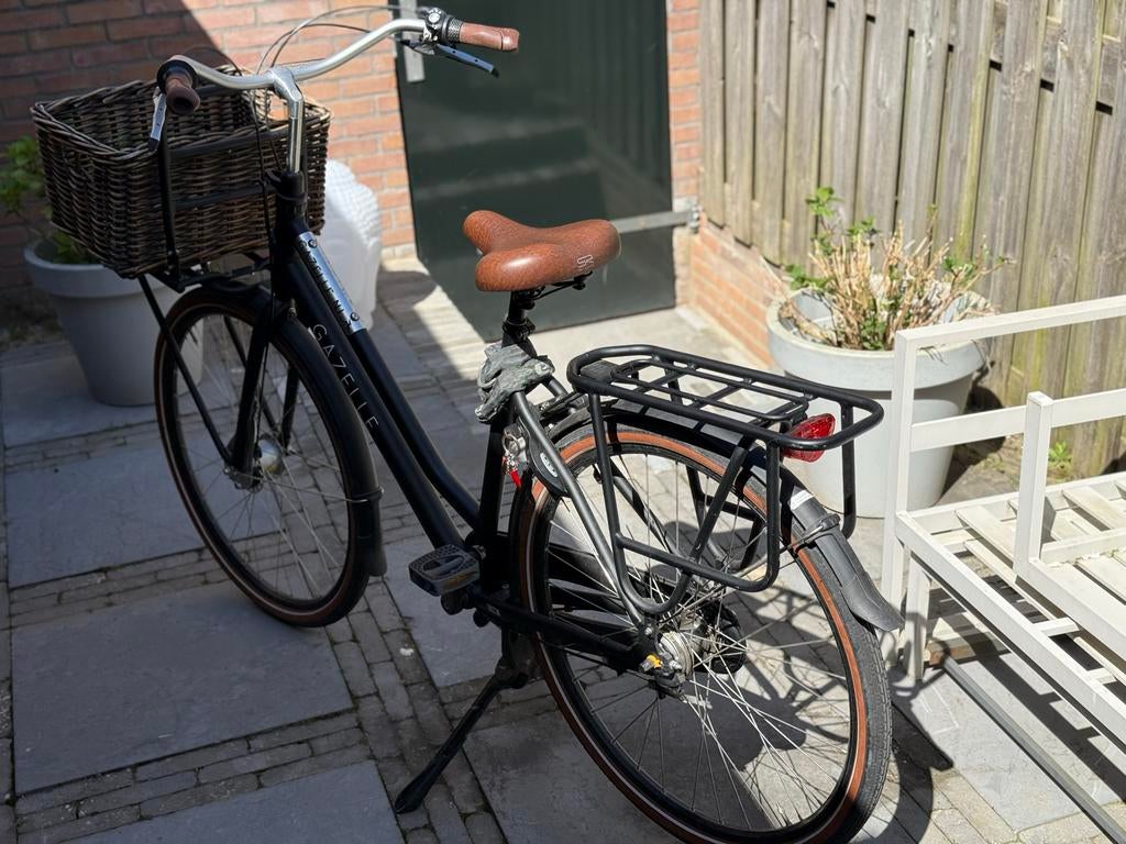 Gazelle Damesfiets met Mand en 7 Versnellingen, Ophalen, Versnellingen, Gazelle, Trommelrem