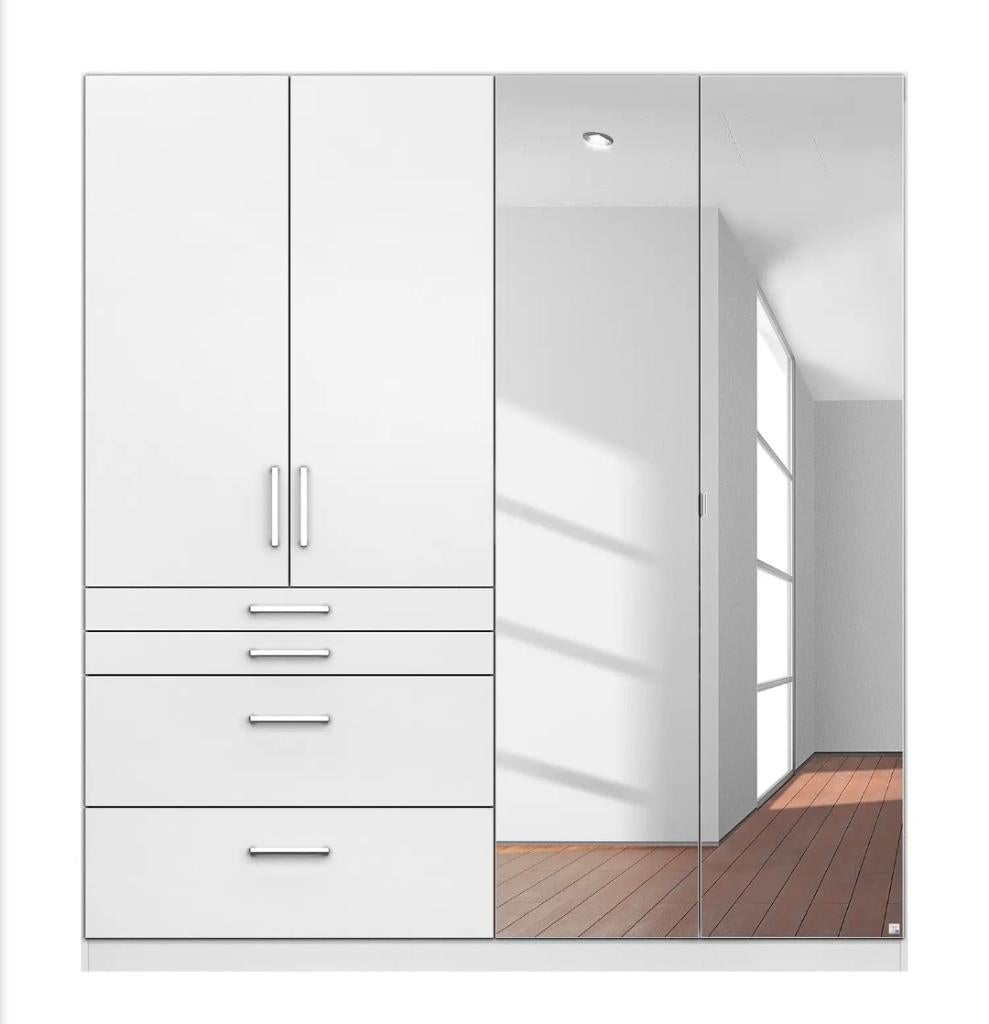 Kledingkast wit met spiegeldeur, Huis en Inrichting, Kasten | Kledingkasten, Gebruikt, 150 tot 200 cm, Modern, 150 tot 200 cm