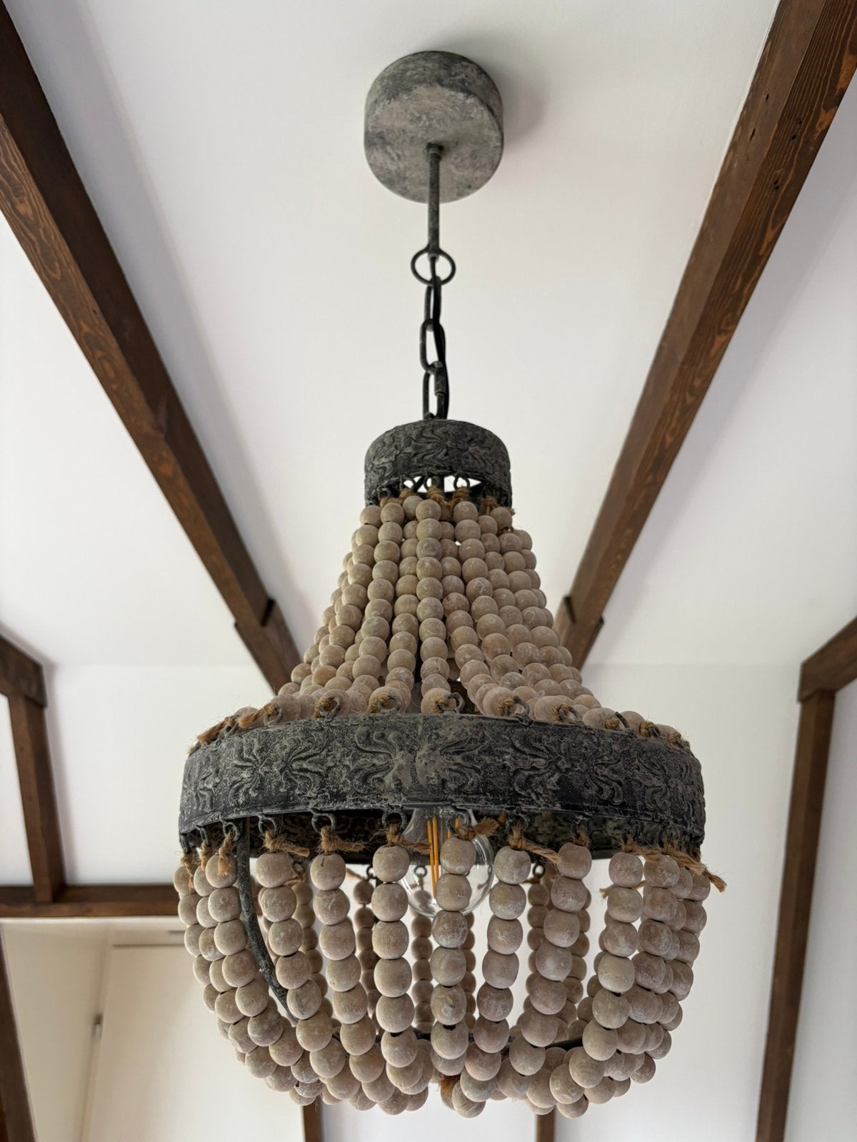 Hanglamp met kralen, Ophalen of Verzenden, Zo goed als nieuw