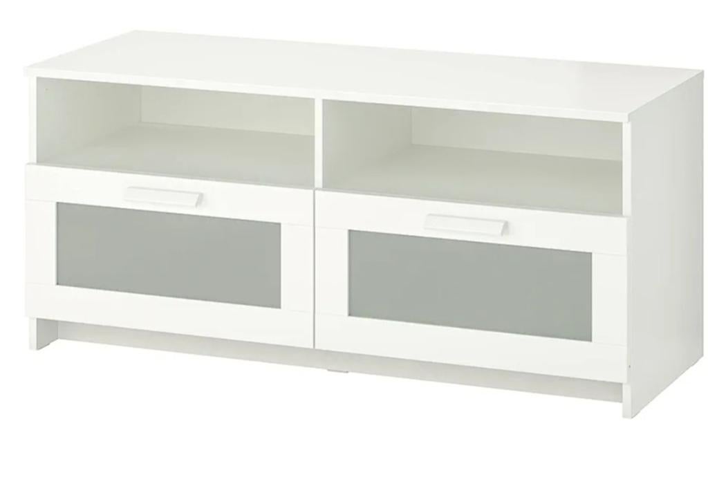 TV MEUBEL WIT BRIMNES (IKEA), Huis en Inrichting, Kasten | Televisiemeubels, Ophalen, 100 tot 150 cm, Zo goed als nieuw, Minder dan 100 cm