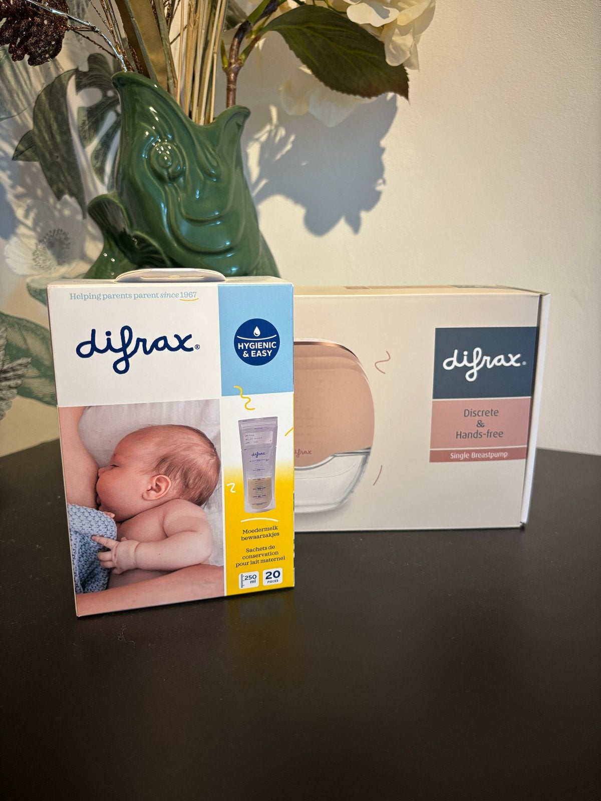 Nieuw! Difrax Hands-free Borstkolf + Bewaarzakjes, Difrax, Nieuw, Borstkolf, Ophalen of Verzenden