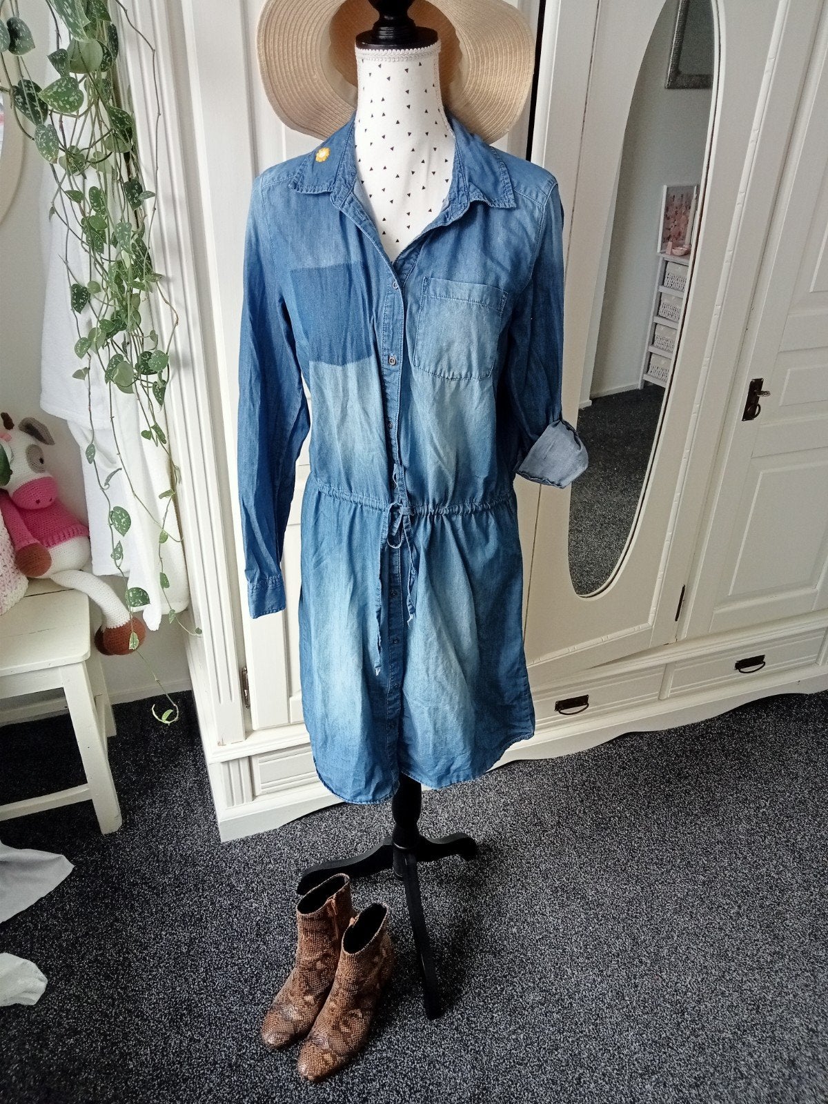 Hema " Jurk maat M ", Kleding | Dames, Jumpsuits, Maat 38/40 (M), Blauw, Ophalen of Verzenden, Zo goed als nieuw