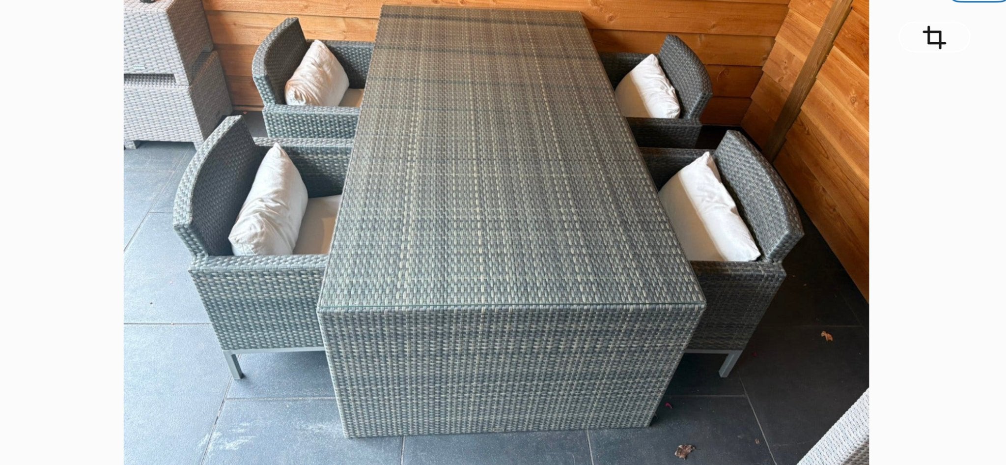 Applebee lage Tuinset Wicker Grijs - 4 Stoelen en Tafel, Ophalen, 4 zitplaatsen, Eettafel, Zo goed als nieuw