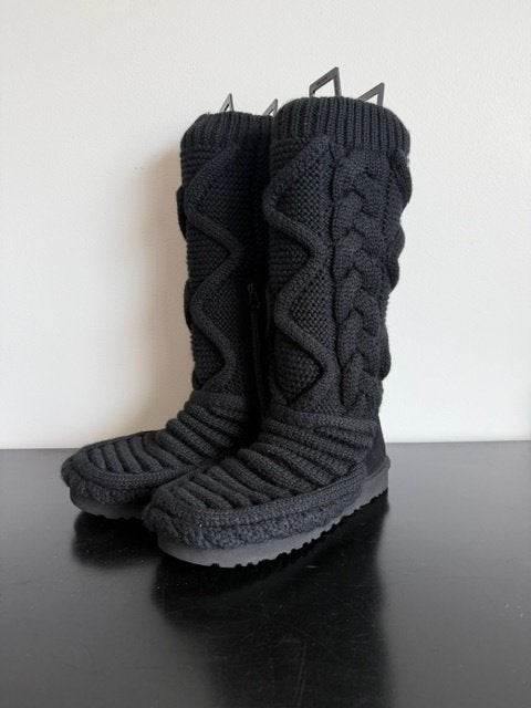 Ugg gebreide laarzen, Ophalen, Hoge laarzen, UGG, Zwart