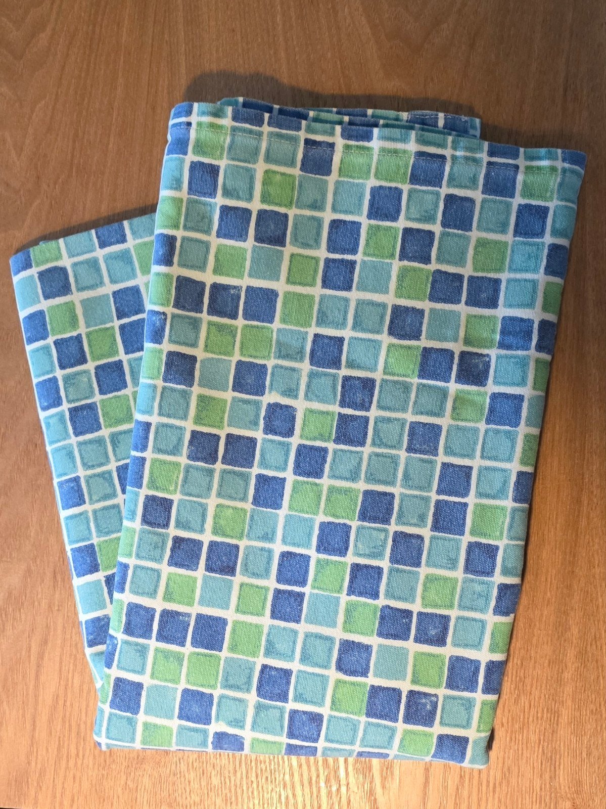 tafelkleed vintage schoon vlekkeloos 1,70 x1,44 groen blauw, Katoen, Blauw, Ophalen of Verzenden, Wasbaar